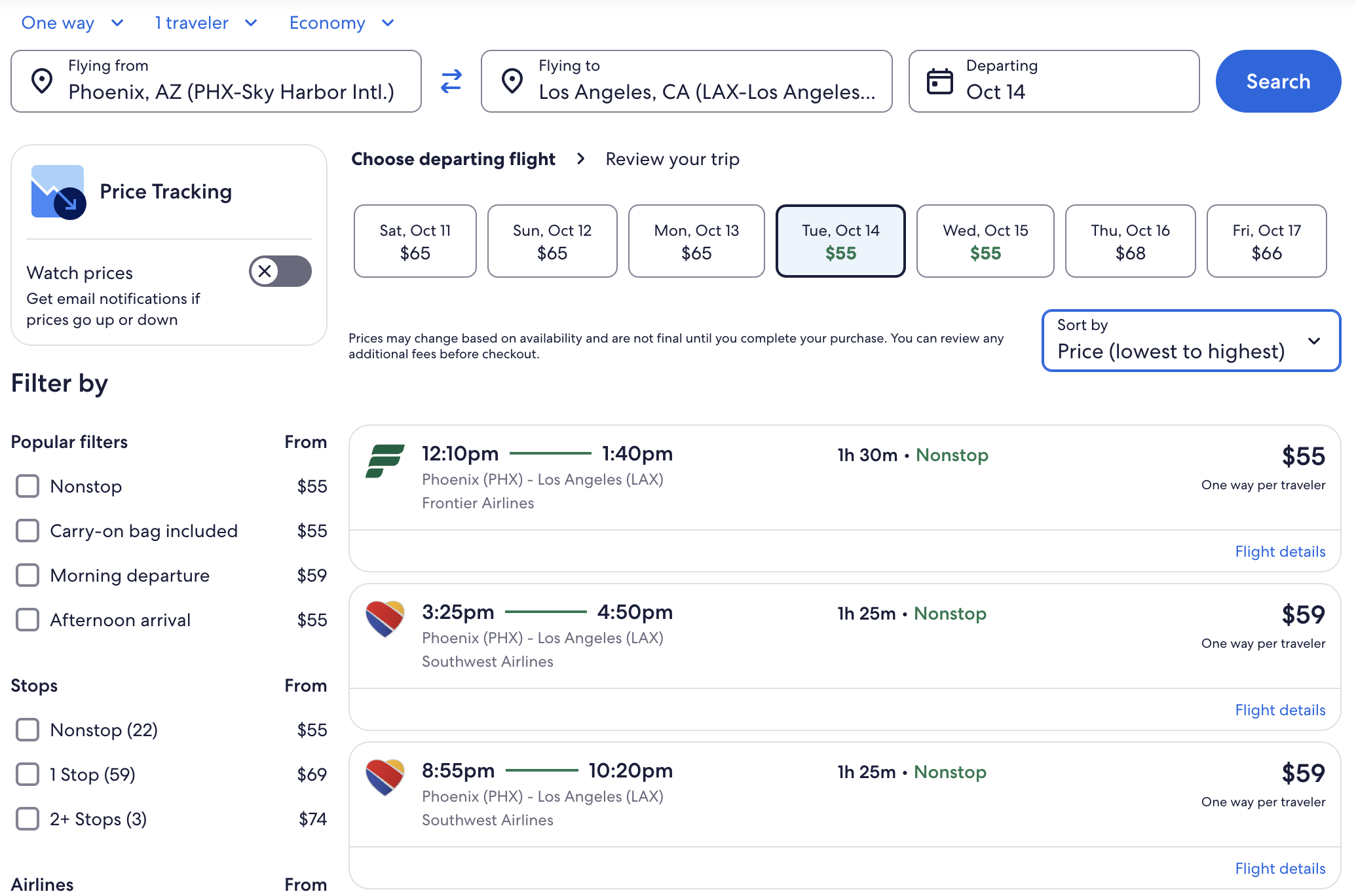 Expedia Flight Search